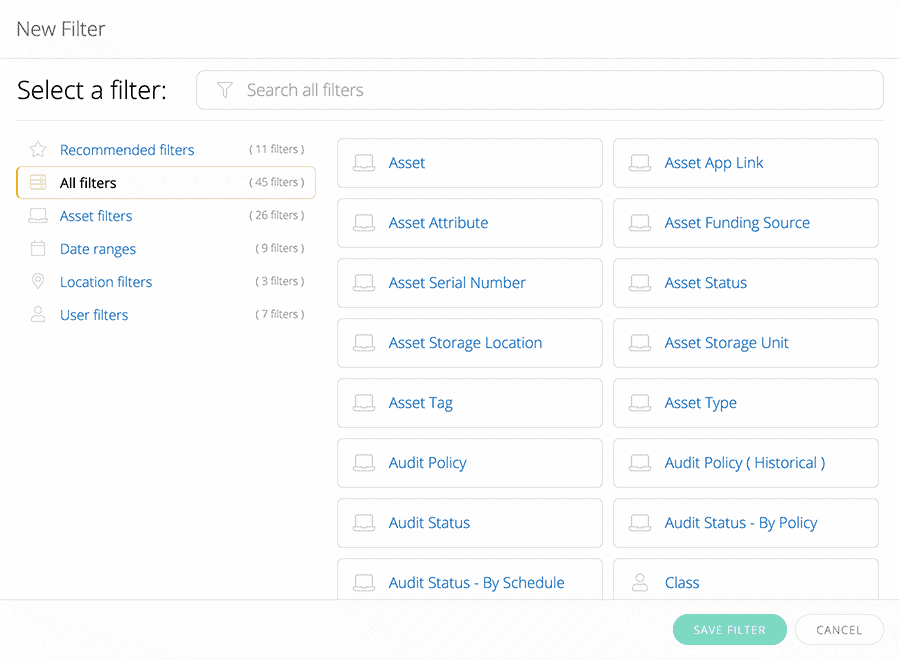 Organize school assets by category