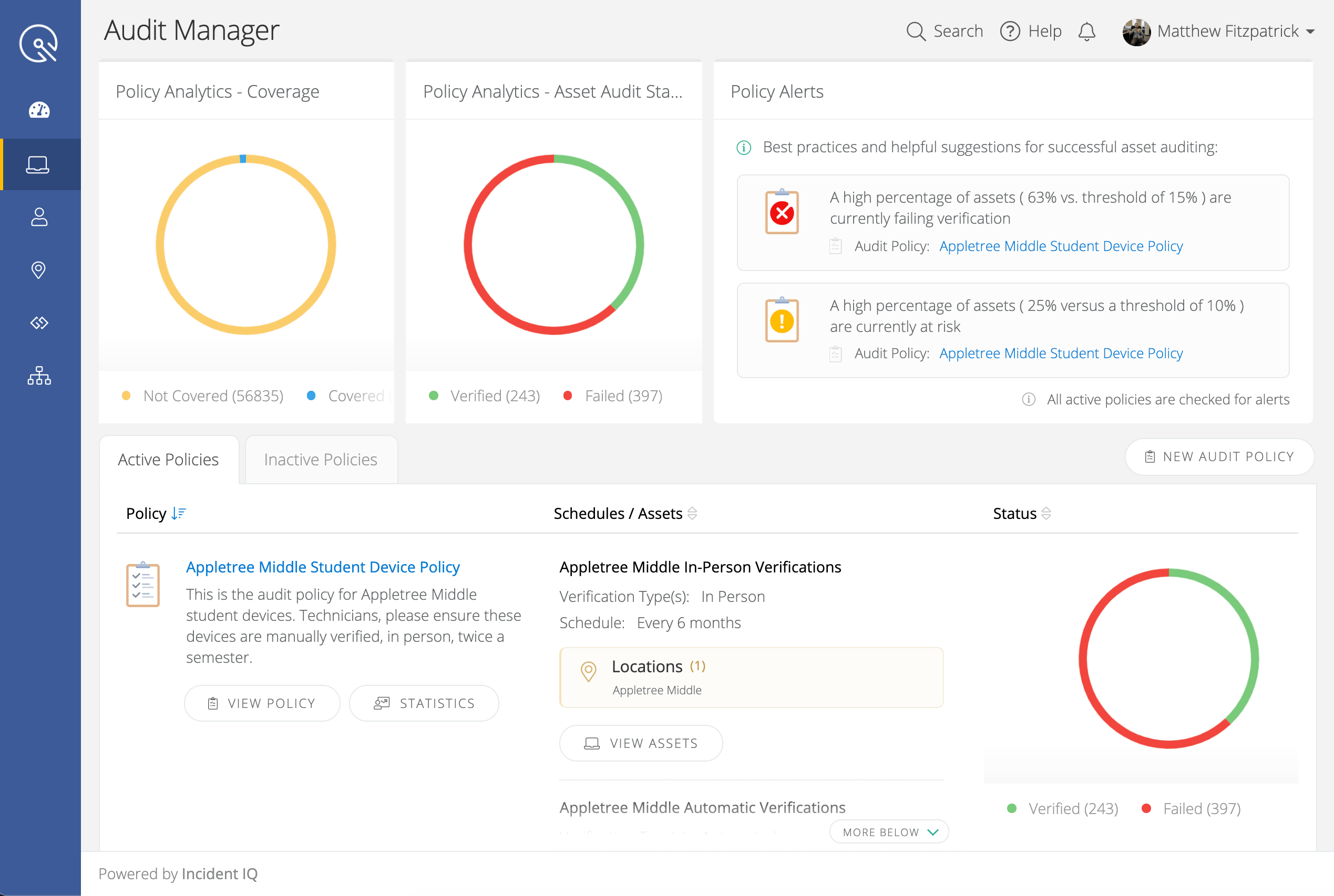 Audit manager screen image