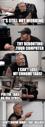 Funny Chrome tabs meme