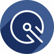 Blue circular background with white Incident IQ favicon