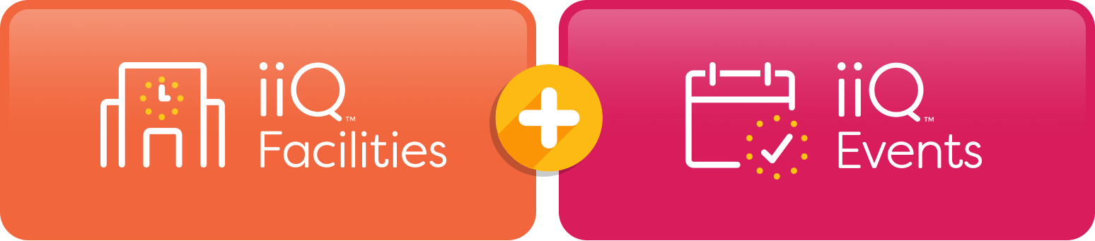 iiQ Facilities logo and iiQ Events logo.