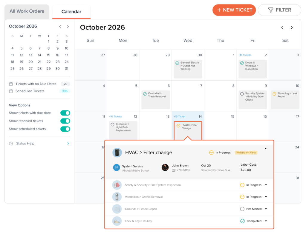 A calendar highlighting a scheduled maintenance task