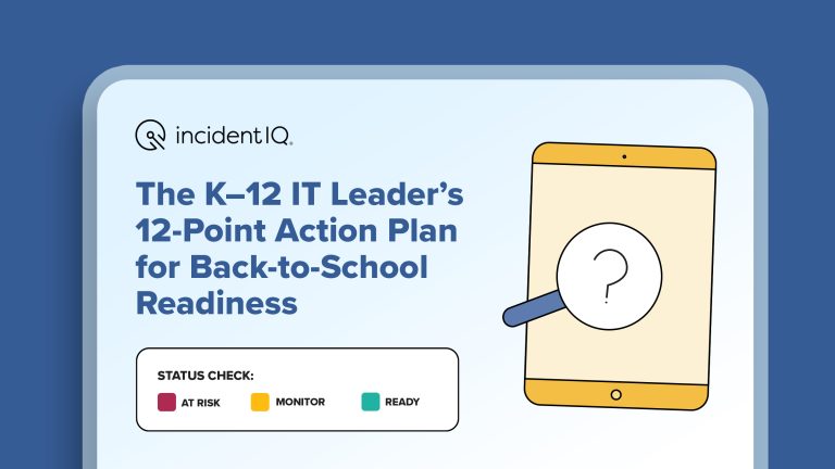 preview image of checklist asset. Top of checklist title says "The K–12 IT Leader's 12-Point Action Plan for Back-to-School Readiness"